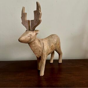 Wooden Reindeer Figurine